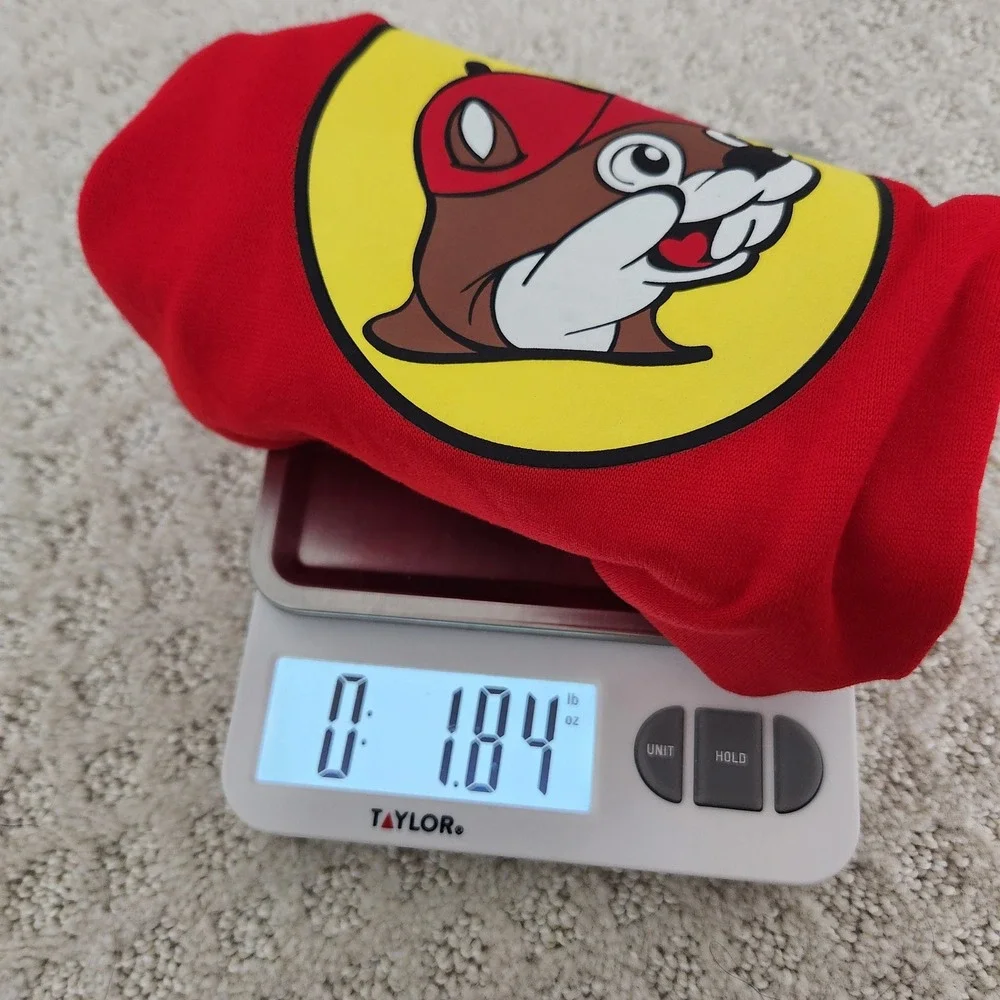 Buc-ee's Red Dog Hoodie Beaver Logo Graphic Pet Sweatshirt Souvenir size S